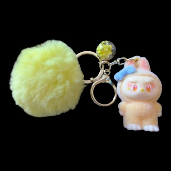 Other - Labubu Keychain Bag Charm Yellow Pom Pom